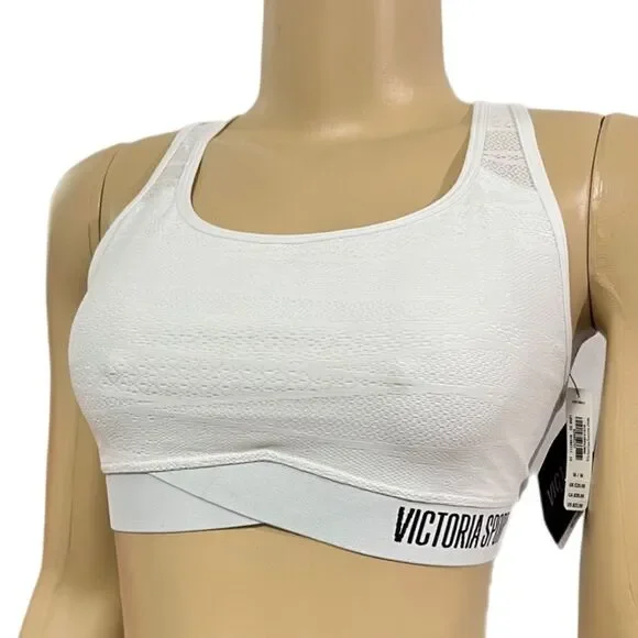 Victorias Secret The Player Unlined Racerback Sport Bra Medium Support bra white - Picture 4 of 7